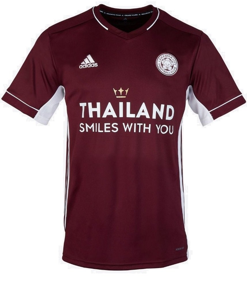 Camisa oficial Adidas Leicester City 2020 2021 II jogador vermelha